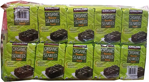 Kirkland Signature Organic Roasted Seaweed Snack, 0.6 Ounce (Pack of 20)