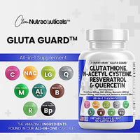 Glutathione 500mg Supplement with Vitamin C N Acetyl Cysteine 600mg Berberine 1000g Milk Thistle 1000mg Resveratrol Quercetin Alpha Lipoic Acid - Reduced L Glutathion Free Form Women 60 Ct USA Made