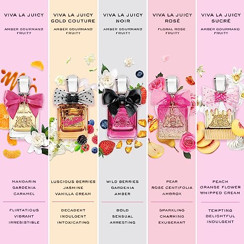 Juicy Couture, Viva La Juicy Sucre Eau De Parfum, Women's Mini Perfume with Notes of Peach, Orange Flower & Whipped Cream - Fruity & Sweet Perfume for Women, EDP Spray Travel Perfume, 0.33 Fl Oz