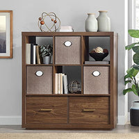 LHLLHL 6 Cube Storage Bookcase Organizer with 2 Drawers Multiple Finishes