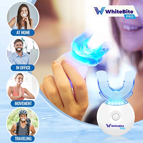 Whitebite Pro Teeth Whitening Kit for Sensitive Teeth with LED Light, 35% Carbamide Peroxide, (4) 3ml Gel Syringes, (2) Remineralization Gel and Mouth Tray