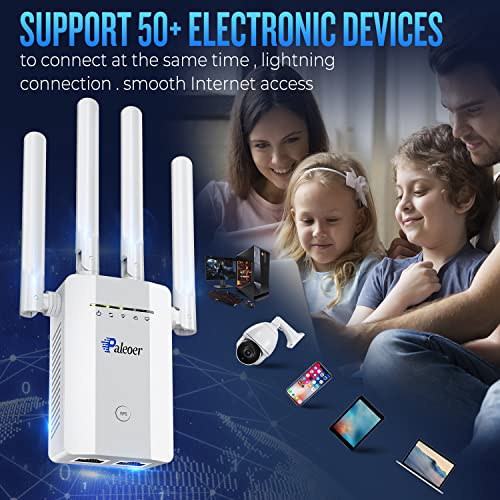 2023 Superboost WiFi Extender Signal Booster Long Range up to 9985sq.ft and 55+ Devices, Wireless Internet Repeater and Signal Amplifier, WAN/LAN Port,4X Faster Access Point,1-Tap Setup