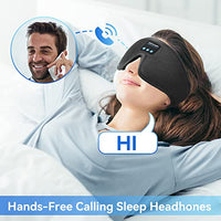 Sleep Headphones, Bluetooth 5.0 Wireless 3D Eye Mask, Lightimetunnel Washable Sleeping Headphones for Side Sleepers With Adjustable Ultra Thin Stereo Speakers Microphone Hands Free for Insomnia Travel