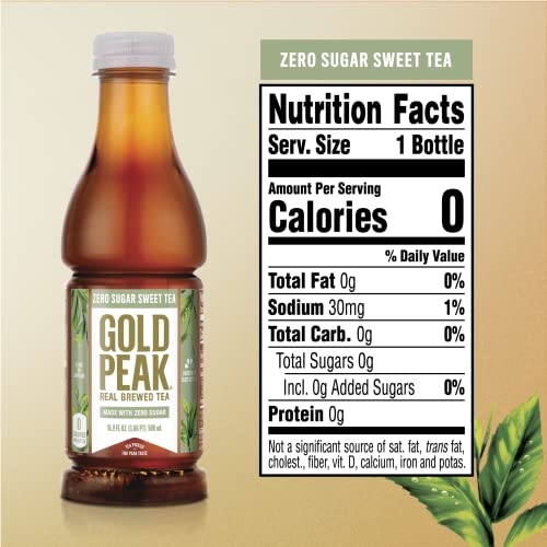 Gold Peak Zero Sugar Diet Iced Tea Drink, 16.9 fl oz, 6 Pack