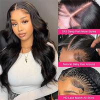 Wear and Go Glueless Lace Closure Wig for Beginners - 5x5 HD Lace, 180% Density Body Wave, Pre-Plucked and Pre-Cut - 26 Inch