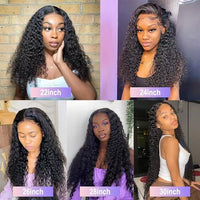 ALEPAZ Deep Wave Lace Front Wigs Human Hair 13x4 HD Transparent Lace Frontal Wigs Human Hair Pre Plucked 180% Density Curly Lace Front Wig Human Hair with Baby Hair Natural Hairline