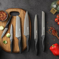 Wanbasion Black Stainless Steel Knife Set, Sharp Kitchen Knife Set Professional, Kitchen Knife Set Dishwasher Safe with Covers for Cooking