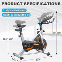 GOFLYSHINE Exercise Bikes Stationary,Exercise Bike for Home Indoor Cycling Bike for Home Cardio Gym,Workout Bike with Ipad Mount & LCD Monitor,Silent Belt Drive