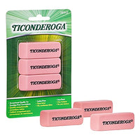 Ticonderoga Wedge Erasers, Pink, 3 Count