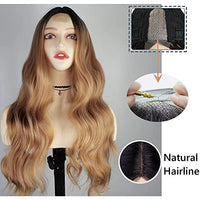 A'vettel Honey Brown Wigs for Black Women High Density Synthetic Wigs Heat Resistant Long Wavy Wig Middle Part Natural Looking Fiber Wigs Hair Replacement Wigs For Girls Daily Use 22 Inch