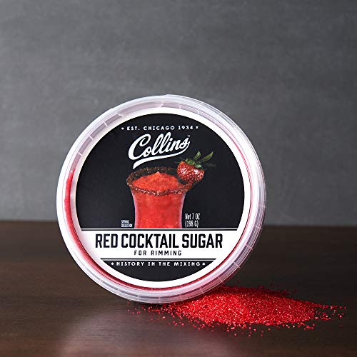 Collins Consumables Collins Red, Enhance Daiquiris, Cosmopolitans, Margaritas, Drinks, Glass Rimming Sugar for Cocktails, 7 Ounce (Pack of 1)