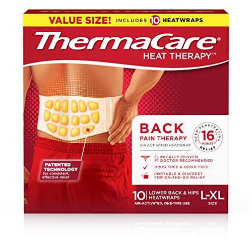 ThermaCare Advanced Back Therapy HeatWraps, Disposable Heat Therapy Patches, Instant Muscle & Herniated Disc Relief, L/XL, 10 Count