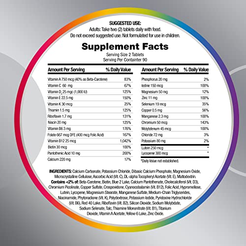 Centrum Minis Silver Multivitamin Tablet for Adults 50 Plus, Multimineral Supplement, Vitamin D3, B-Vitamins, Gluten Free, Non-GMO Ingredients, Supports Memory and Cognition in Older Adults - 320 Ct