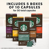 Starbucks by Nespresso Variety Pack Coffee (50-count single serve capsules, compatible with Nespresso Original Line System)