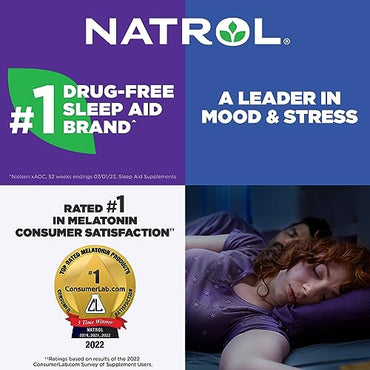 Natrol Time-Release Melatonin 5 mg, Dietary Supplement for Restful Sleep , 100 Tablets, 100 Day Supply