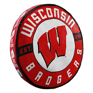 The Northwest Company NCAA Wisconsin Badgers Round Cloud Pillow, 15", Team Colors