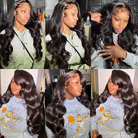 ALIACHOOS 22” Lace Front Wigs Human Hair 13x4 Body Wave Transparent Lace Frontal Wigs with Baby Hair Pre Plucked 22 Inch Body Wave Lace Frontal Human Hair Wigs for Black Women 180 Density