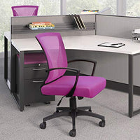 Furmax Office Chair Mid Back Swivel Lumbar Support Desk Chair, Computer Ergonomic Mesh Chair with Armrest (Pink)