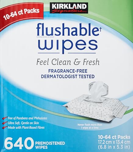 Kirkland Signature Kirkland signature moist flushable wipes 632 wipes, 632 count, White