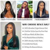 Straight Lace Front Wigs Human Hair 180% Density 13x4 HD Lace Front Wigs Human Hair for Black Women Transparent Lace Frontal Wig Pre Plucked with Baby Hair Glueless Virgin Hair Natural Color 22 inch…