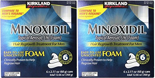 Kirkland Signature mCnDDN Minoxidil Foam for Men, 12.6 oz, 6 Month Supply (2 Pack)