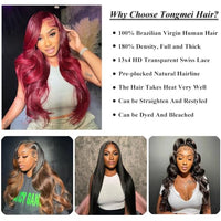 Body Wave Lace Front Wigs Human Hair Pre Plucked 13x4 HD Transparent Lace Frontal Wig with Baby Hair 180% Density Brazilian Virgin Human Hair Lace Front Wigs for Women Natural Black 22inch