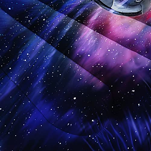 AILONEN Astronaut Comforter Set for Teens Boys Kids Girls, Space Astronaut Bedding Set Twin Size,Outer Space Themed Quilted Duvet Bed Set,Planet Quilt,1 Comforter 2 Pillowcases 3 Piece