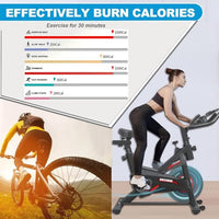 GOFLYSHINE Exercise Bikes Stationary,Exercise Bike for Home Indoor Cycling Bike for Home Cardio Gym,Workout Bike with Ipad Mount & LCD Monitor,Silent Belt Drive