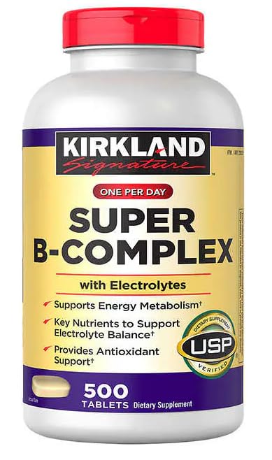 Kirkland Signature Super B-Complex with Electrolytes, 1-Pack of 500 Tablets