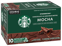 Starbucks Flavored Coffee K-Cup Pods, Mocha Flavored Coffee, Made without Artificial Flavors, Keurig Genuine K-Cup Pods, 10 CT K-Cups/Box (Pack of 1 Box)