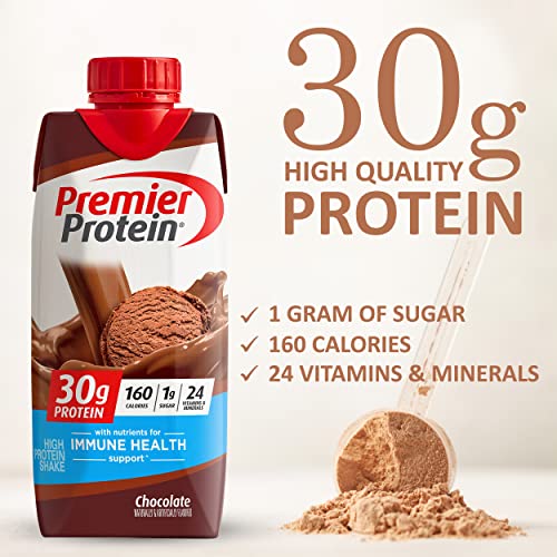 Premier Protein High Protein Shake, Chocolate and Vanilla Variety pack, 11 Fl oz. 6 of each flavor (12 Pack) in The Award Box