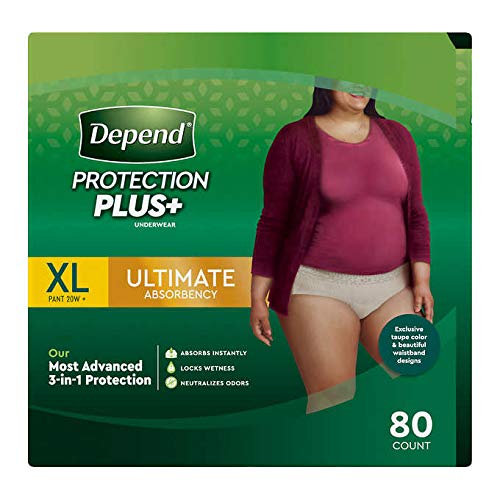 Depend Protection Plus Ultimate Underwear for Women XL 80ct