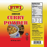 FIWI Foods Authentic Jamaican Curry Powder for best Curry Chicken, Meats & Vegetables 8 oz,