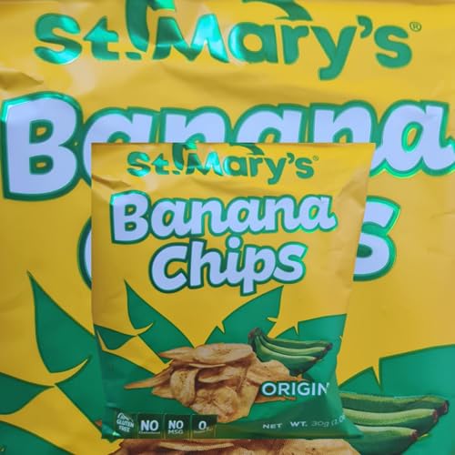 St. Mary's Banana Chips 15 Pack - 30g | Product of Jamaica | Original - Perfect Crispiness