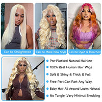 Manyisi 613 Lace Front Wig Human Hair 13x4 Body Wave Blonde Lace Front Wigs Human Hair Pre Plucked with Baby Hair 613 HD Lace Frontal Wig Brazilian Virgin Human Hair Wig 180% Density Wigs 26 Inch