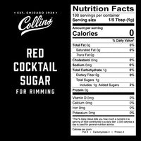 Collins Consumables Collins Red, Enhance Daiquiris, Cosmopolitans, Margaritas, Drinks, Glass Rimming Sugar for Cocktails, 7 Ounce (Pack of 1)