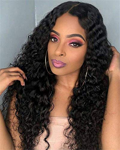 Foreverlove Deep Wave Lace Front Wigs Human Hair Pre Plucked Brazilian Deep Curly 13x4 HD Frontal Wigs for Black Women 180% Density Remy Human Hair (16 Inch)