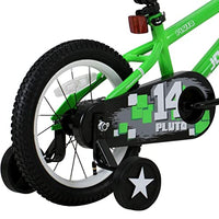 JOYSTAR 14 Inch Pluto Kids Bike with Training Wheels for Ages 3 4 5 Year Old Boys Girls Toddler Children BMX Bicycle Green