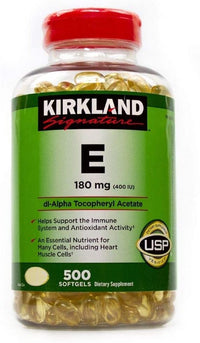 Kirkland Signature – Calcium Citrate, Magnesium and Zinc 500 Tablets + Vitamin E 400IU, 500 Softgels (Bundle of 2 Units Total)