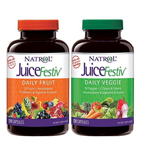 Natrol  Juice Festiv Body Health Daily Fruit & Veggie -240 Capsules