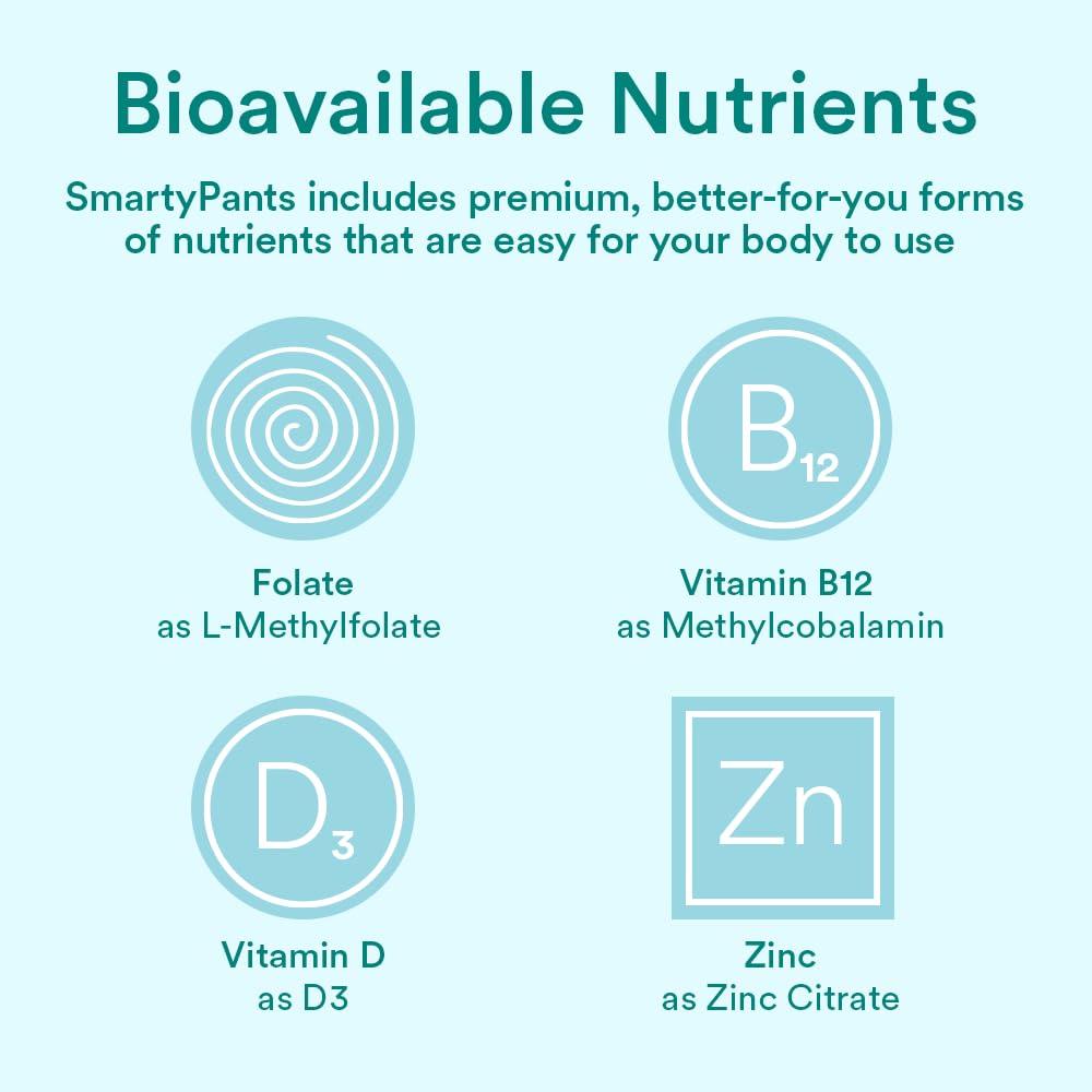 SmartyPants Prenatal Formula Daily Gummy Multivitamin: Vitamin C, D3, & Zinc for Immunity, Gluten Free, Methylfolate, Omega 3 Fish Oil (DHA/EPA), 120 Count (30 Day Supply)