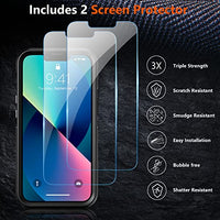 SPIDERCASE Designed for iPhone 13 Case/iPhone 14 Case, [10 FT Military Grade Drop Protection] [with 2 pcs Tempered Glass Screen Protector] Cover for iPhone 13 & 14 6.1 inch (Black)