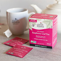 Earth Mama Organic Raspberry Leaf Tea Bags | Labor Tonic & Menstrual Support Herbal Tea, Red Raspberry Leaf Tea for Pregnancy & Postpartum Care Recovery, Caffeine Free Tea, Non GMO, (16 Teabags, 3-Pk)