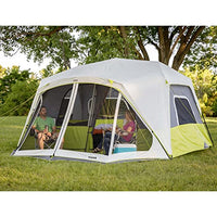 CORE 10 Person Instant Cabin Tent | 2 Room Huge Tent with Screen Room for Family with Storage Pockets for Camping Accessories | Portable Large Pop Up Tent for 2 Minute Camp Setup