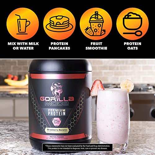 Gorilla Mode Premium Whey Protein - Cookies and Cream / 25 Grams of Whey Protein Isolate & Concentrate/Recover and Build Muscle (30 Servings)