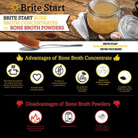 Brite Start Bone Broth - Chicken + Ginger & Turmeric - 12 Count - Keto Friendly Concentrate with 16g Collagen, 20g Paleo Protein - Made from Organic Free Range Chicken Bones - Single Serve Packets