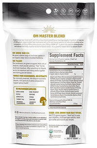 Om Mushroom Superfood Master Blend 10 Mushrooms Complex& Adaptogens, 3.17 oz (Packaging and Serving Size May Vary)