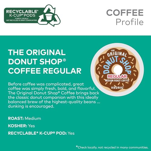 The Original Donut Shop Regular Keurig Single-Serve K-Cup Pods, Medium Roast Coffee, 96 Count (4 Packs of 24)