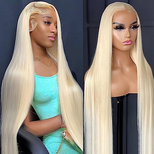 HOTLOVE 613 Lace Front Wig Human Hair, 13x6 Transparent Lace 613 HD Lace Frontal Wig For Women 12A Straight Blonde Lace Front Wigs Human Hair Pre Plucked With Baby Hair 28inch