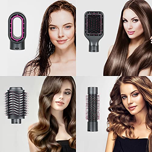 Hair Dryer Brush, 4 in 1 One Step Professional Hot Air Brush for Curling Drying Straightening Combing, [Ceramic Coating][Negative Ion] Volumizer Blow Dryer Brush Gray